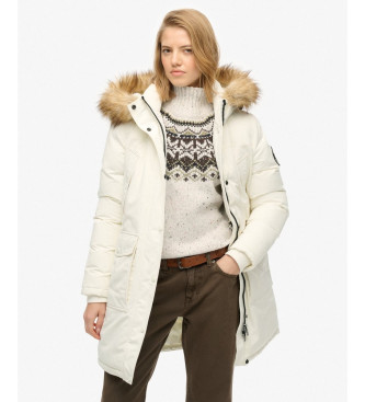 Superdry Parka Everest Faux Fur blanco roto
