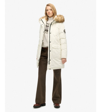 Superdry Parka Everest Faux Fur blanco roto
