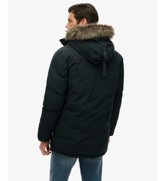 Superdry Parka Everest en fausse fourrure vert fonc
