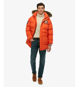 Superdry Parka lungo arancione Everest Baffled