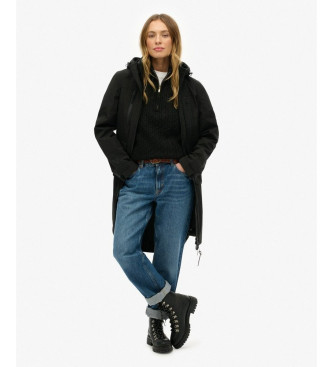 Superdry Longline Parka zwart