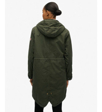 Superdry Military Borg Fishtail Parka groen