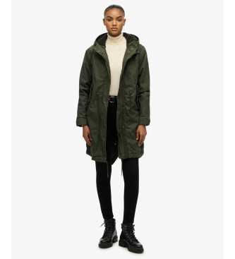 Superdry Military Borg Fishtail Parka groen