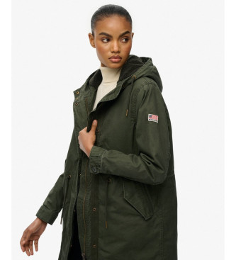 Superdry Military Borg Fishtail Parka groen