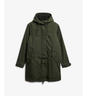 Superdry Military Borg Fishtail Parka groen