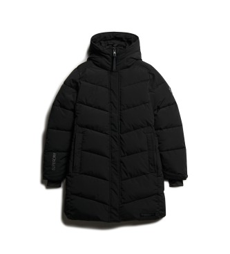 Superdry City Chevron Quilted Parka preto