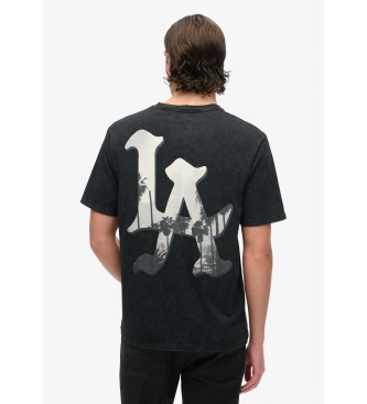 Superdry Lockeres T-Shirt mit schwarzem Skateboard-Bild