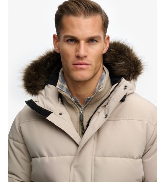 Superdry Donzen jas Everest Hooded beige