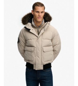 Superdry Donzen jas Everest Hooded beige