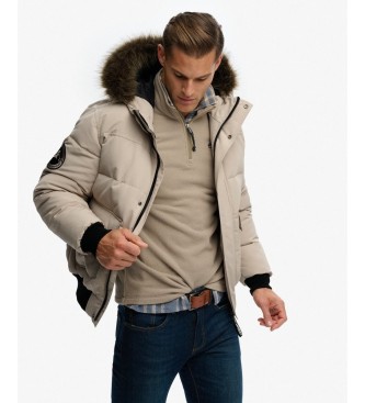 Superdry Donzen jas Everest Hooded beige