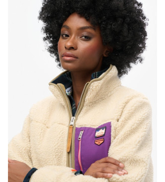 Superdry Polaire beige Vintage Retro