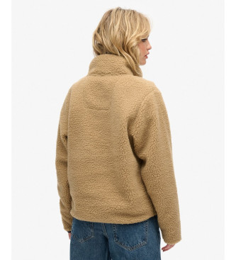 Superdry Vintage Retro bež polkrožni flis z zadrgo