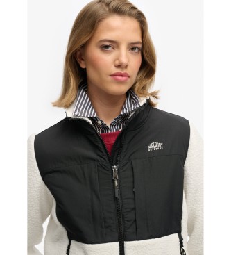 Superdry Giacca da trekking ibrida in pile bianco