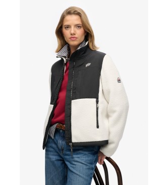 Superdry Giacca da trekking ibrida in pile bianco