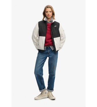 Superdry Giacca da trekking ibrida in pile bianco
