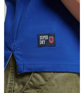 Superdry Polo z aplikacją Classic Fit niebieskie
