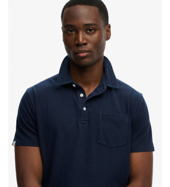 Superdry Polo Classic Bombažno platno mornarsko modra