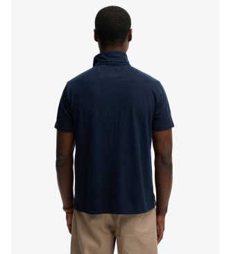 Superdry Polo Classic Bombažno platno mornarsko modra