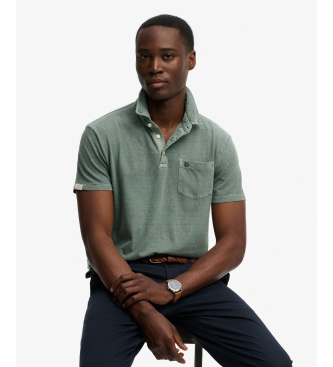 Superdry Polo Classic Bombažno platno zelena