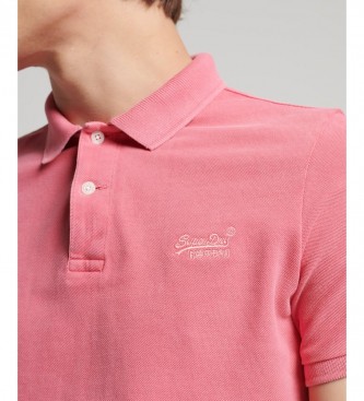 Superdry Różowa koszulka polo vintage wash