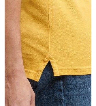 Superdry Yellow pique polo shirt