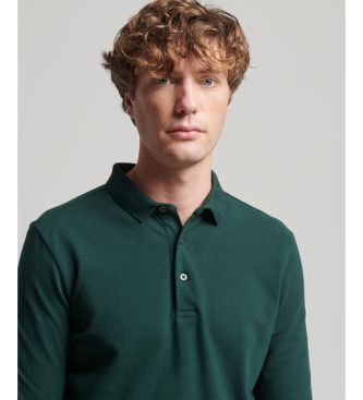 Superdry Katoenen piqu polo met lange mouwen groen