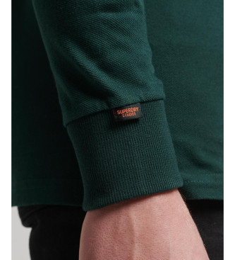 Superdry Katoenen piqu polo met lange mouwen groen