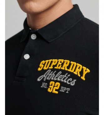Superdry Classic cut piqué polo shirt black