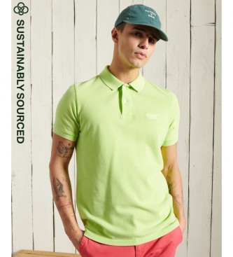 Superdry Polo in piquet verde lime