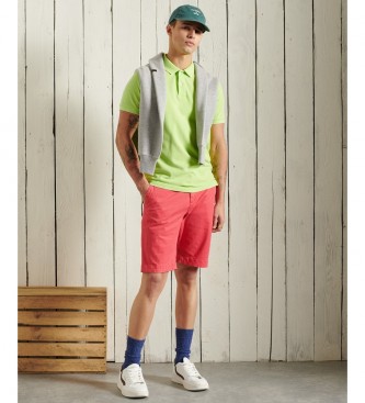 Superdry Polo in piquet verde lime