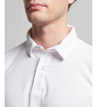 Superdry Studios long sleeve knitted polo shirt white