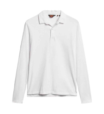 Superdry Studios long sleeve knitted polo shirt white