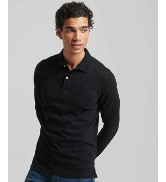 Superdry Studios polo tricot  manches longues noir