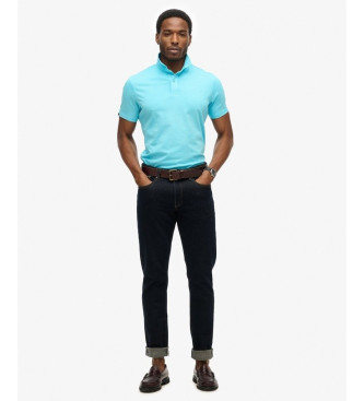 Superdry Unverzichtbares blaues Strick-Poloshirt