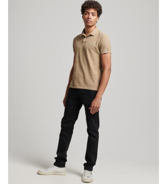 Superdry Destroyed beige polo shirt