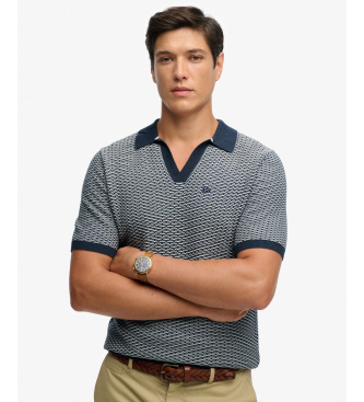 Superdry Polo Johnny Pletenina mornarske barve