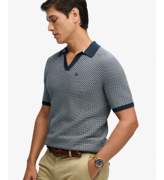 Superdry Polo Johnny Pletenina mornarske barve