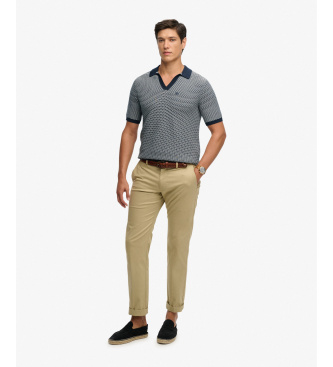 Superdry Polo Johnny Pletenina mornarske barve