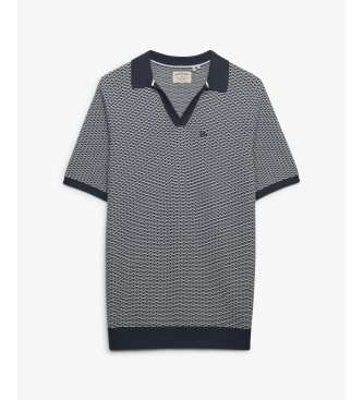 Superdry Polo Johnny Pletenina mornarske barve