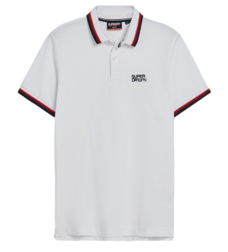 Superdry Polo Sportswear Relaxed Tipped blanc