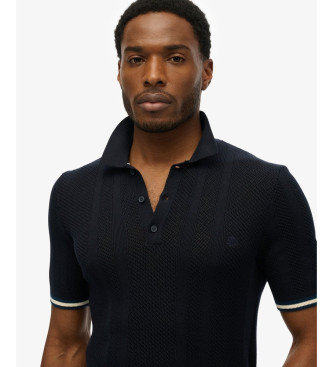 Superdry Texture navy polo shirt