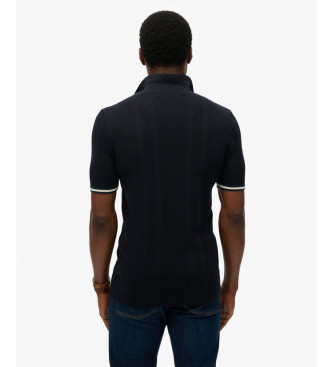 Superdry Texture navy polo shirt