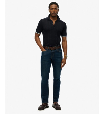 Superdry Texture navy polo shirt