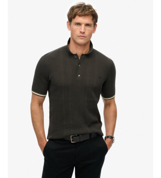 Superdry Textuur poloshirt zwart