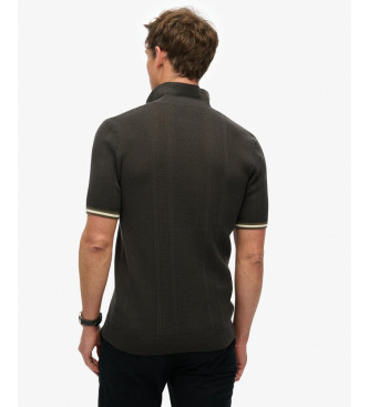 Superdry Textuur poloshirt zwart