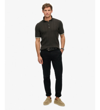 Superdry Textuur poloshirt zwart