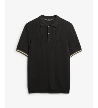 Superdry Textuur poloshirt zwart