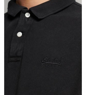 Superdry Vintage Destroy black polo shirt