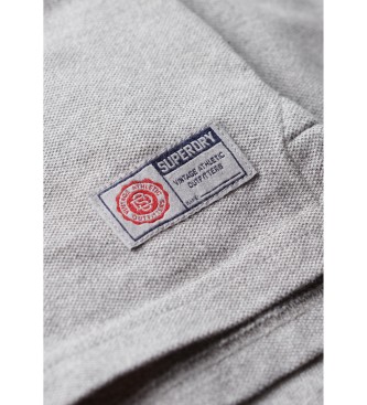Superdry Polo sportiva vintage a maniche lunghe in grigio