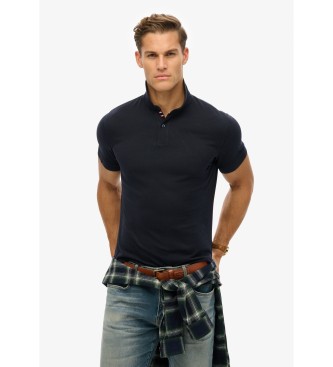 Superdry City marineblaues Piqu-Poloshirt